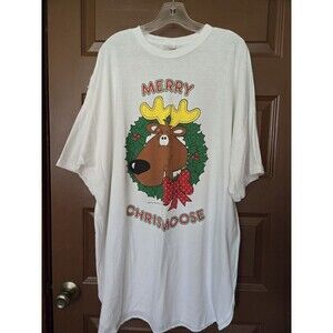 Vintage 1989  Merry Chris Moose Joyce Designs Christmas Shirt One Size